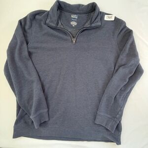 Croft & Barrow Quarter Zip Pullover Mens Large Blue Extra Soft Fleece Sweatshirt